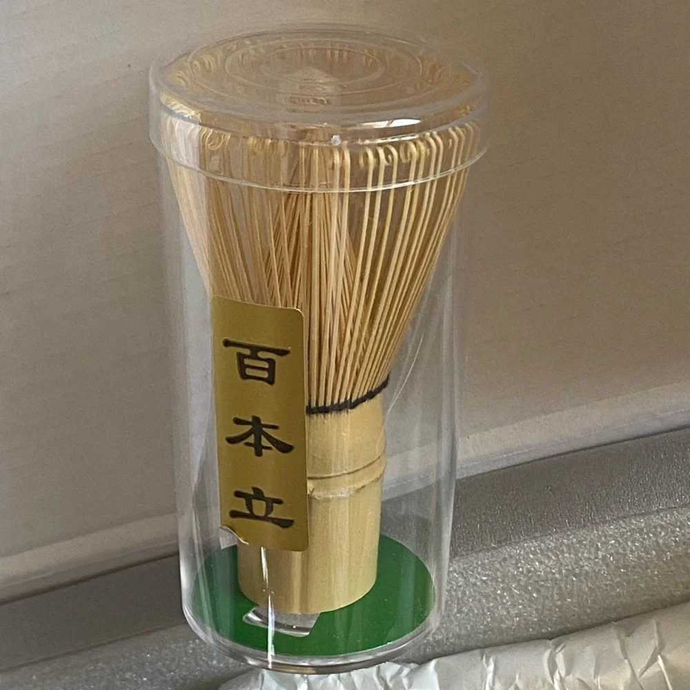 6 Pieces Green Matcha Kit for Matcha Lover Tea Ceremony White Ceramic Bamboo